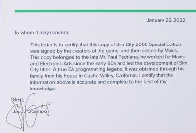 Lot #5075 SimCity 2000 Special Edition (Apple Macintosh) Multi-Signed Video Game - Image 4
