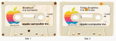 Lot #5015 Apple II Cassette Tapes (2) - Breakout Arcade Game and High Resolution Graphics - Image 1