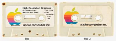 Lot #5015 Apple II Cassette Tapes (2) - Breakout Arcade Game and High Resolution Graphics - Image 2