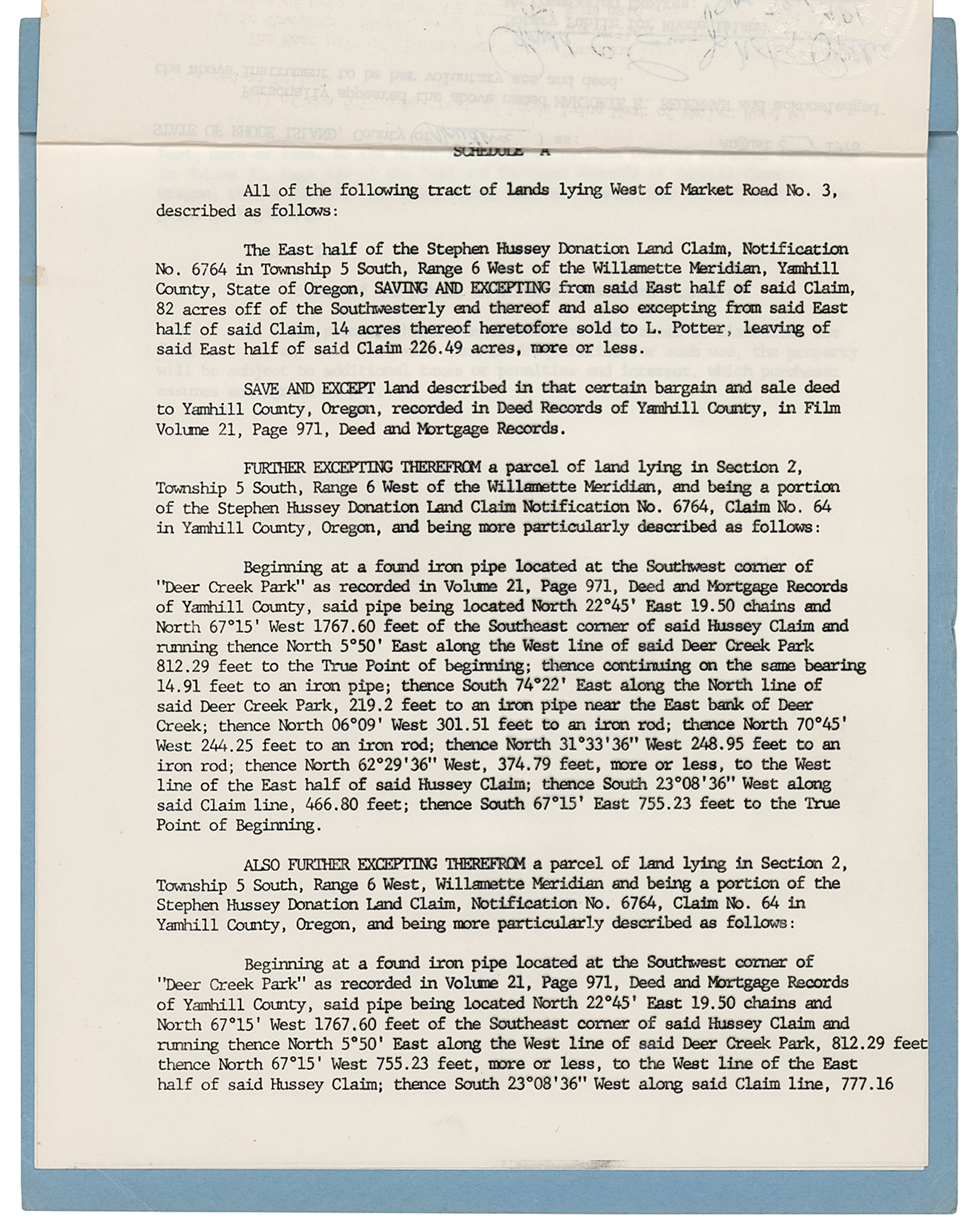 Lot #5080 Steve Jobs Signed Real Estate Document for Yamhill Country, Oregon (Home to Original 'Apple' Orchard) - Image 3