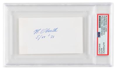 Lot #217 Hermann Oberth Signed Business Card - Image 1