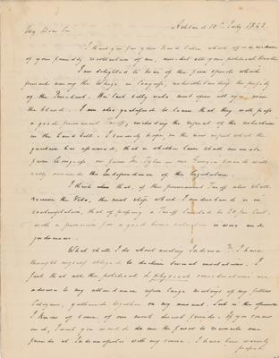 Lot #117 Henry Clay Letter Attacking President John Tyler - Image 1