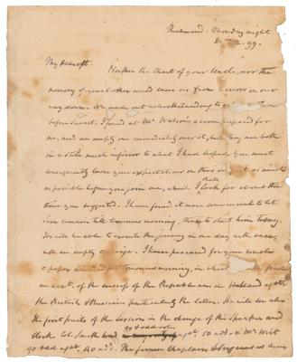Lot #8 James Madison Autograph Letter Signed to Dolley Madison - Image 1