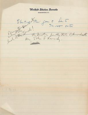 Lot #44 John F. Kennedy Handwritten Notes on Autobiography: 