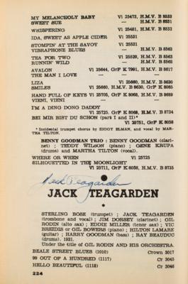 Lot #518 Jazz Legends: Hot Discography Multi-Signed Book with Over 40 Signatures, Including Fats Waller, Joe 'Tricky Sam' Nanton, Jimmie Blanton, and Louis Armstrong - Image 5