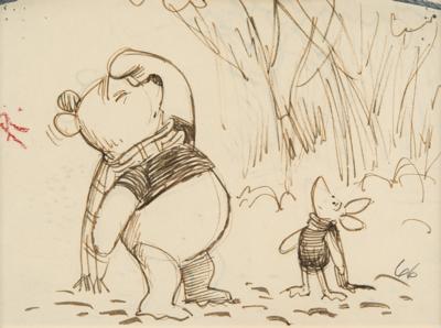 Lot #341 Winnie the Pooh and Piglet double-sided storyboard drawing from Winnie the Pooh and Tigger Too Storyboard Drawing - Image 2