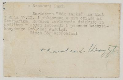 Lot #218 Pope John Paul II Typed Letter Signed - Image 2