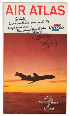Lot #190 Robert F. Kennedy Signed Airline Atlas with (3) Candid Photographs - Image 1