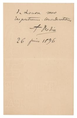 Lot #321 Auguste Rodin Autograph Letter Signed to Louvre Manager - Image 2