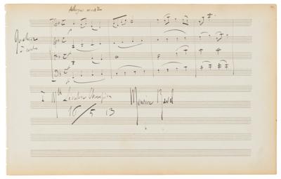 Lot #511 Maurice Ravel Autograph Musical Quotation Signed from 'String Quartet' - Image 1