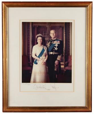 Lot #134 Queen Elizabeth II and Prince Philip: Large Buckley portrait of the Queen and her Prince - Image 2