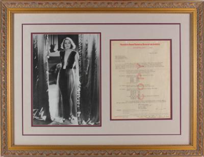 Lot #662 Greta Garbo Rare Signed Investment Document (1932) - Image 1