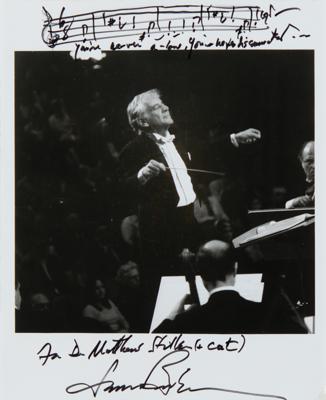 Lot #496 Leonard Bernstein Signed Photograph with AMQS from West Side Story - Image 1