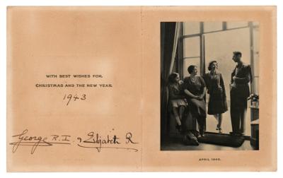 Lot #204 King George VI and the Queen Mother Signed Christmas Card (1942) - Image 1