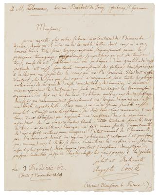Lot #155 Auguste Comte Autograph Letter Signed - Image 1