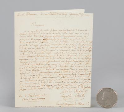 Lot #155 Auguste Comte Autograph Letter Signed - Image 2