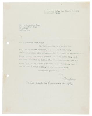 Lot #150 Albert Einstein Typed Letter Signed to Astronomer Arthur Beer - Image 1