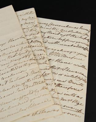 Lot #123 William Wilberforce Autograph Letter Signed on Politics and Abolition: 