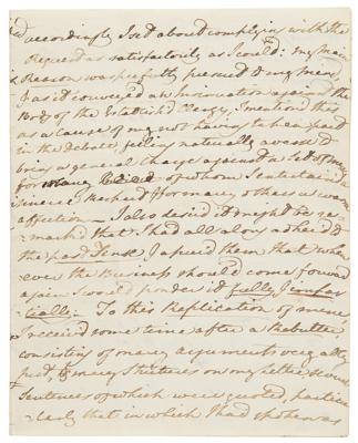 Lot #123 William Wilberforce Autograph Letter Signed on Politics and Abolition: 