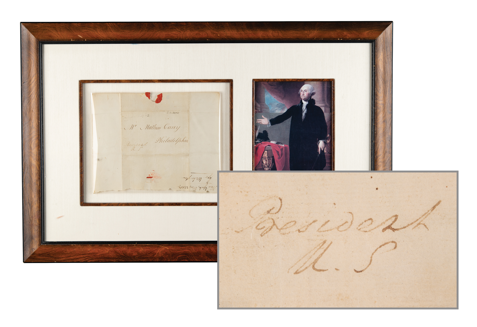 Lot #3 George Washington Signed Free Frank as President to Publisher Mathew Carey - Image 1