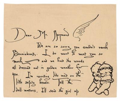 Lot #465 Rose O'Neill Autograph Letter Signed with Sketches - Image 1