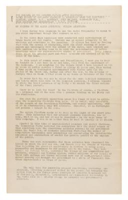 Lot #41 Franklin D. Roosevelt Signed Presidential Campaign Speech (1932) - Image 2