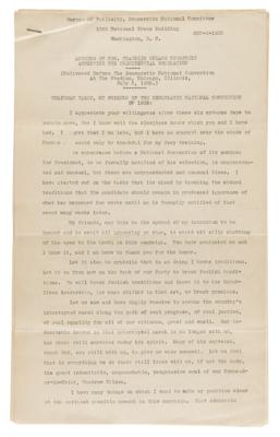 Lot #40 Franklin D. Roosevelt Signed Presidential Nomination Acceptance Speech (1932): 