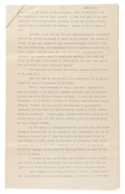 Lot #40 Franklin D. Roosevelt Signed Presidential Nomination Acceptance Speech (1932): 