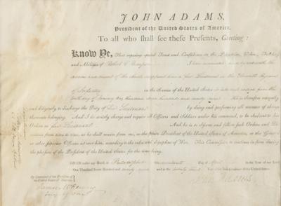 Lot #5 John Adams Document Signed as President for Infantry Lieutenant for the 'Quasi-War' with France - Image 1