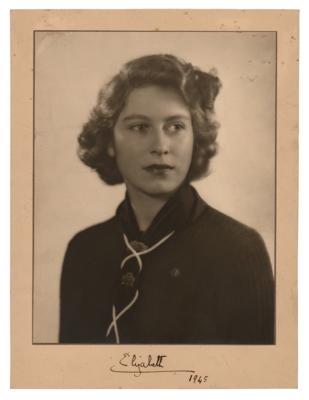 Lot #133 Queen Elizabeth II Signed Photograph as a WWII Sea Ranger - Image 1