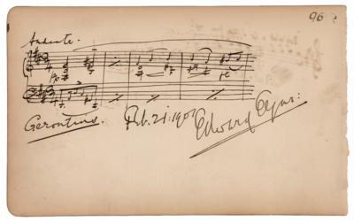 Lot #503 Edward Elgar Autograph Musical Quotation Signed from 'The Dream of Gerontius' - Image 1