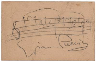 Lot #507 Giacomo Puccini Autograph Musical Quotation Signed from 'Madame Butterfly' - Image 1