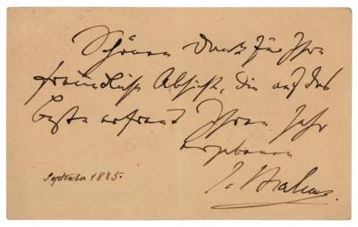 Lot #497 Johannes Brahms Autograph Letter Signed - Image 1