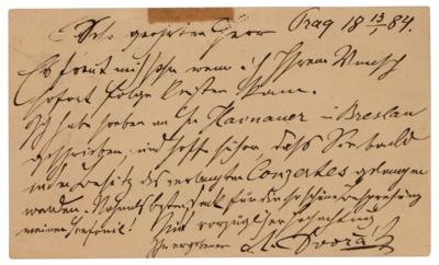 Lot #502 Antonin Dvorak Autograph Letter Signed on a Concerto and Symphony - Image 1