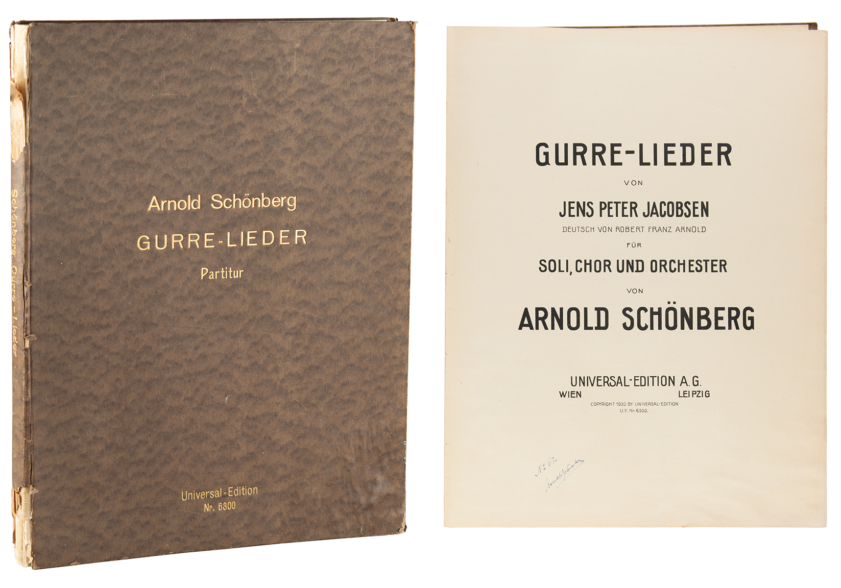 Lot #512 Arnold Schonberg Signed Oversized Score Book - Image 1