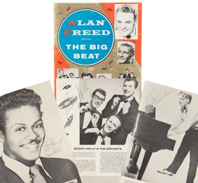 Lot #538 Buddy Holly, Jerry Lee Lewis, and Chuck Berry Signed Original 'The Big Beat' Concert Program (1958) - Image 1