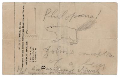 Lot #36 Theodore Roosevelt Original 'Bear' Sketch
