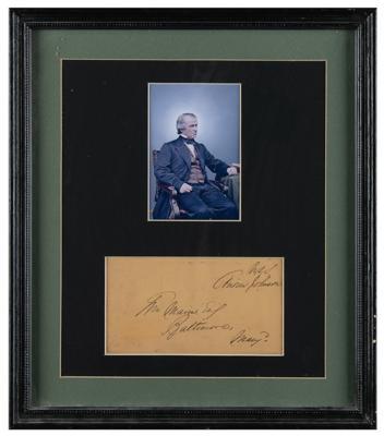 Lot #81 Andrew Johnson Signed Free Frank as Senator - Image 1