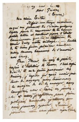 Lot #318 Camille Pissarro Autograph Letter Signed on Impressionist Art with Sketches - Image 1