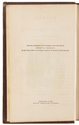 Lot #400 Henry David Thoreau: Walden; or, Life in the Woods (First Edition) - Image 3