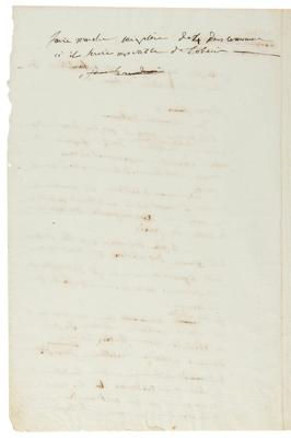 Lot #248 Napoleon Handwritten Letter Draft on the Defense of Marseille: 