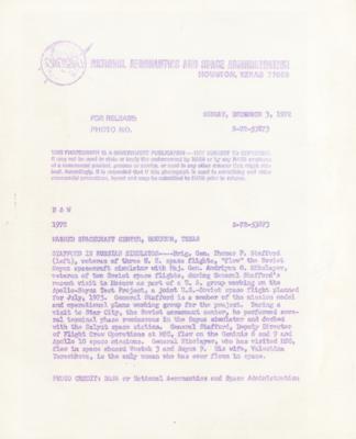 Lot #447 Tom Stafford and Andriyan Nikolayev Signed Photograph - Image 2