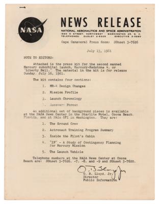 Lot #431 Liberty Bell 7: MR-4 Press Release - Image 1