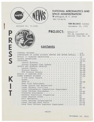 Lot #386 Apollo 17 Press Kit Press Kit - Image 1