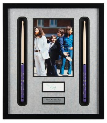 Lot #765 Beatles: Ringo Starr Signature and Drumsticks - Image 1