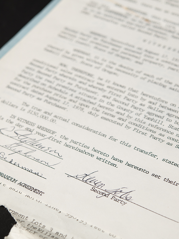 Lot #151 Steve Jobs Signed Real Estate Document for Yamhill County, Oregon (Home to Original 'Apple' Orchard) - Image 1