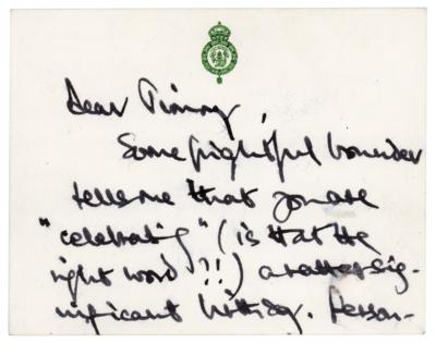 Lot #228 King Charles III Autograph Letter Signed to Jimmy Savile - Image 1