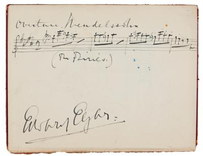 Lot #579 Edward Elgar Autograph Musical Quotation Signed from Mendelssohn's 'A Midsummer Night's Dream' - Image 2