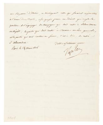 Lot #315 Napoleon Letter Signed with Rare Full Signature, Addressing 