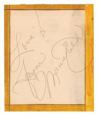 Lot #906 Jayne Mansfield Signature
